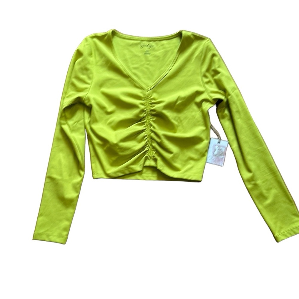 BNWT Jessica Simpson Active lime green long sleeve crop.  Size medium.  New!